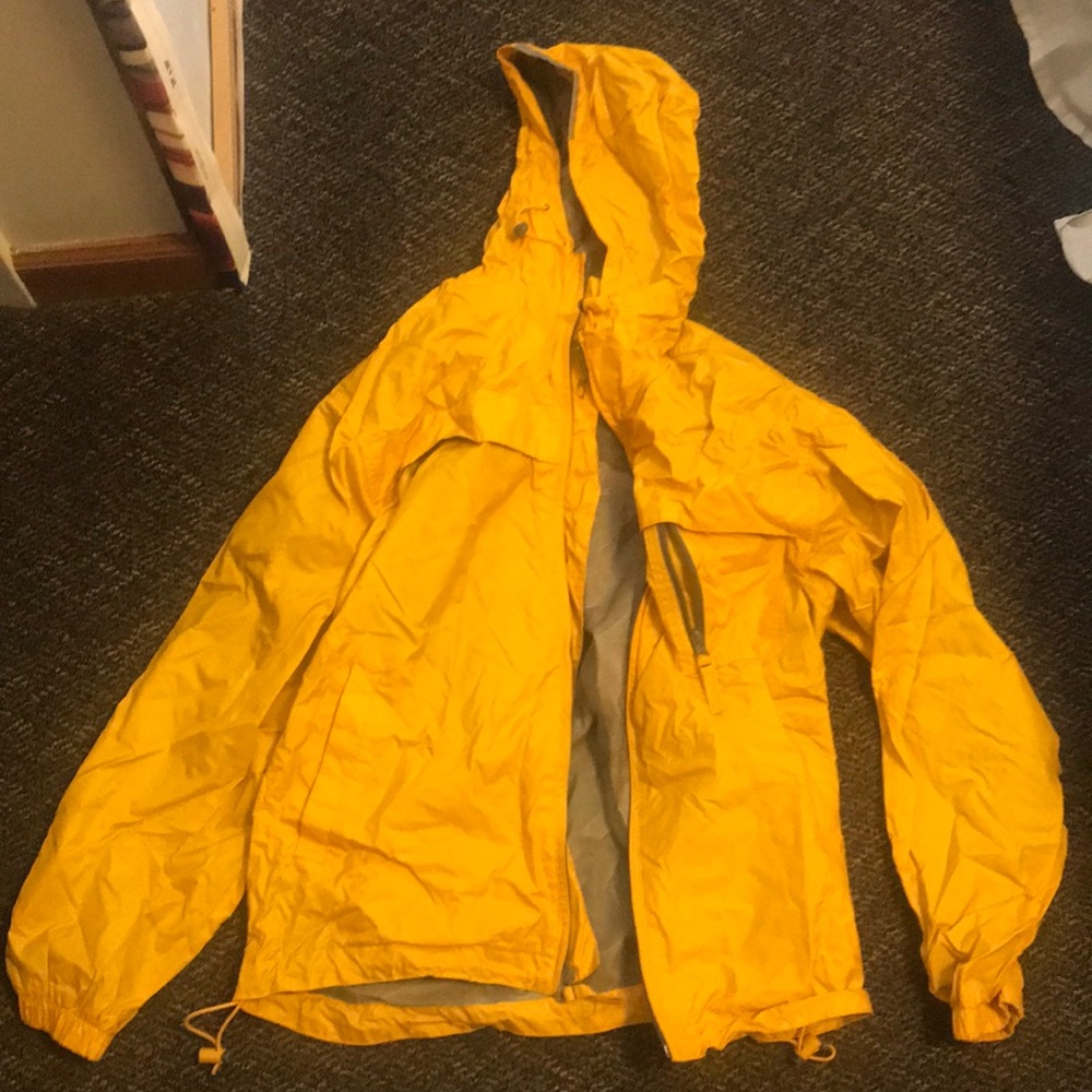 Yellow rain jacket
